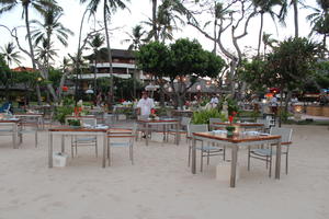 Bali, beach, cafe, chair, day, eye level view, furniture, Indonesia, summer, sunny, table