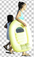 casual, caucasian, couple, cutout, cutout couples, cutout people, day, eye level view, mother and child, side, summer, sunny, walking
