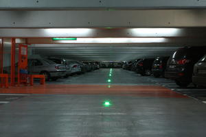 artificial lighting, beam, car, ceiling, eye level view, floor, France, garage, Ile-De-France, Paris