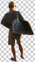 back, casual, caucasian, cutout, cutout people, cutout women, day, eye level view, standing, summer, sunny, woman