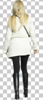 back, caucasian, cutout, cutout people, cutout women, day, eye level view, female, smart casual, standing, sunny, winter, woman