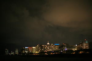 artificial lighting, cityscape, eye level view, Florida, Miami, night, overcast, sky, The United States, winter