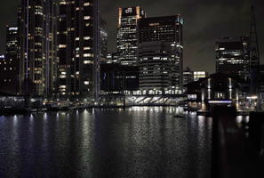 artificial lighting, cityscape, England, eye level view, London, night, reflected, river, The United Kingdom