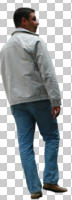 back, casual, caucasian, cutout, cutout men, cutout people, day, eye level view, male, man, natural light, walking