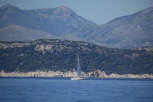 coastline, Croatia, day, eye level view, mountain, seascape, summer, transport, yacht