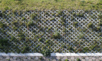 grass, ground, orthogonal, paving, permeable paving, texture
