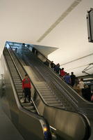 artificial lighting, Calpe, ceiling, crowd, escalator, eye level view, indoor lighting, interior, people, Spain, standing, station, steps, underground, Valenciana