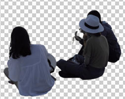 casual, caucasian, cutout, cutout groups, cutout people, day, diffuse, diffused light, elevated, group, sitting, summer