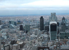 aerial view, city, day, diffuse, diffused light, England, London, overcast, The United Kingdom, urban, winter