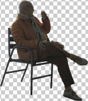 casual, caucasian, cutout, cutout men, cutout people, day, eye level view, male, man, sitting, sunset, three-quarter, winter