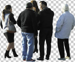 asian, casual, cutout, cutout groups, cutout people, day, elderly, eye level view, hat, people, standing, sunny, talking, winter