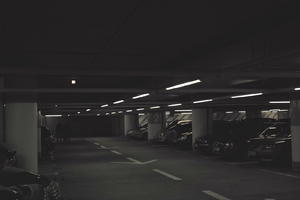 artificial lighting, car, eye level view, indoor lighting, interior, light, parking