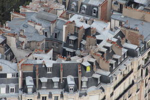 aerial view, autumn, city, cityscape, day, diffuse, diffused light, France, Ile-De-France, Paris, roof