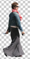 casual, caucasian, cutout, cutout people, cutout women, day, eye level view, female, side, sunny, walking