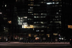 artificial lighting, building, England, eye level view, London, night, spring, street, The United Kingdom, urban