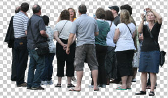 back, casual, cutout, cutout groups, cutout people, day, diffuse, diffused light, eye level view, group, standing, summer