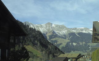 bright, cliffs, day, eye level view, forest, mountain, nature, open space, outdoors, rocks, snow, sunlight, sunny, Switzerland, Valais, valley, winter