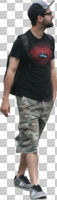 casual, caucasian, cutout, cutout men, cutout people, day, eye level view, front, man, natural light, spring, walking