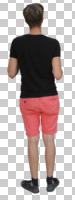 back, casual, caucasian, cutout, cutout men, cutout people, day, diffuse, diffused light, eye level view, male, man, standing, summer