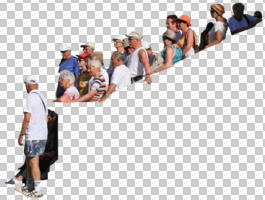 caucasian, cutout, cutout groups, cutout people, day, eye level view, group, natural light, people, standing, summer, sunlight, sunny, tourist, watching