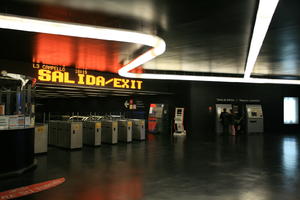 Alicante, artificial lighting, ceiling, eye level view, floor, indoor lighting, interior, lamp, LED, sign, Spain, station, Valenciana, vending machine