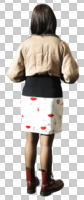 back, casual, cutout, cutout people, cutout women, day, eye level view, female, standing, summer, sunny, woman