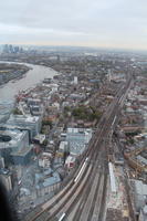 aerial view, city, day, diffuse, diffused light, England, London, overcast, railway, river, The United Kingdom, urban, winter