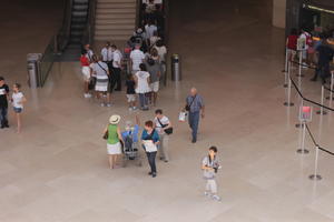 ambient light, casual, day, diffuse, diffused light, elevated, France, group, Ile-De-France, interior, looking down, Paris, people, summer