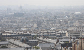 aerial view, autumn, city, cityscape, day, diffuse, diffused light, France, Ile-De-France, Paris