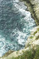 afternoon, cliffs, day, looking down, Monaco, Monte Carlo, Monte-Carlo, museum, overcast, seascape, sun glare, top-down perspective, water, winter