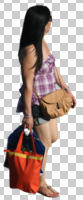 asian, casual, cutout, cutout people, cutout women, day, elevated, side, standing, summer, sunny, woman