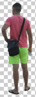back, casual, caucasian, cutout, cutout men, cutout people, day, diffuse, diffused light, eye level view, male, man, standing, summer