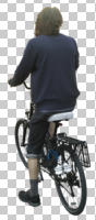 back, casual, cutout, cutout men, cutout people, cycling, day, diffuse, diffused light, eye level view, male, man, summer
