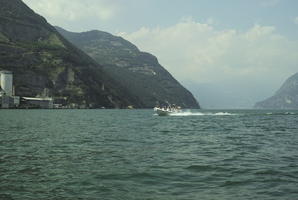 boat, day, eye level view, Italia , lake, Lombardia, Monte Isola, mountain, summer, sunny